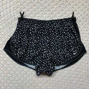 Nike Dri Fit Dry Tempo Running Shorts Women Sz 1X Black White Star Gym DH2983-